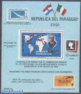 Paraguay 1978 Stamp Expositions S/s, World Map, Mint NH, Various - Philately - Stamps On Stamps - Maps - Stamps On Stamps