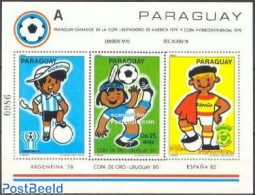 Paraguay 1980 Football Gold Cup Pokal S/s (A Or B In Top Border), Mint NH, Sport - Football - Paraguay