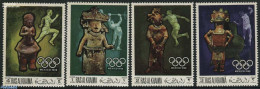 Ras Al-Khaimah 1968 Olympic Games Mexico, Sapporo 4v, Mint NH, Sport - Athletics - Olympic Games - Weightlifting - Art.. - Athlétisme