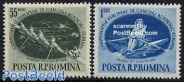 Romania 1955 European Woman Rowing Games 2v, Mint NH, History - Sport - Europa Hang-on Issues - Kayaks & Rowing - Spor.. - Neufs