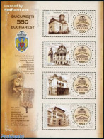 Romania 2009 550 Years Bucharest 4v M/s, Mint NH, Various - Round-shaped Stamps - Art - Architecture - Neufs
