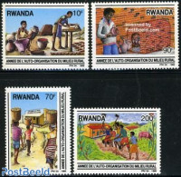 Rwanda 1989 Self Organisations 4v, Mint NH, Various - Agriculture - Art - Handicrafts - Landwirtschaft