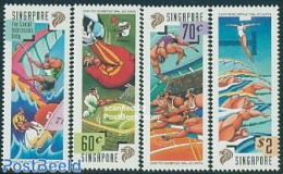 Singapore 1996 Olympic Games Atlanta 4v, Mint NH, Sport - Athletics - Olympic Games - Sailing - Swimming - Athlétisme