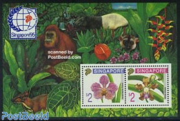Singapore 1995 Singapore S/s, Mint NH, Nature - Monkeys - Orchids - Andere & Zonder Classificatie