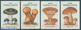 Sierra Leone 1988 Mushrooms 4v, Mint NH, Nature - Mushrooms - Pilze