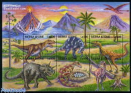 Sierra Leone 1998 Preh. Animals 6v M/s, Mint NH, Nature - Prehistoric Animals - Prehistorics