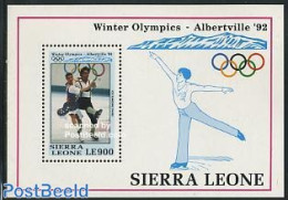 Sierra Leone 1992 Olympic Games S/s, Skiing, Mint NH, Sport - Olympic Winter Games - Skiing - Skisport