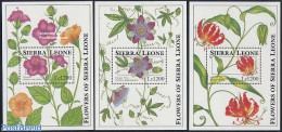 Sierra Leone 1993 Flowers 3 S/s, Mint NH, Nature - Flowers & Plants - Andere & Zonder Classificatie