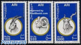 Somalia 2003 Year Of The Goat 3v, Mint NH, Nature - Various - Animals (others & Mixed) - Cattle - New Year - Nieuwjaar