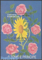 Sao Tome/Principe 1993 Flowers S/s, Mint NH, Nature - Flowers & Plants - Roses - Sao Tome And Principe