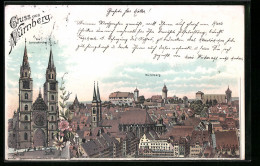Lithographie Nürnberg, Lorenzkirche, Teilansicht Vom Ort  - Nürnberg
