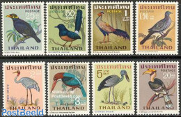Thailand 1967 Birds 8v, Mint NH, Nature - Birds - Kingfishers - Storks - Toucans - Thaïlande