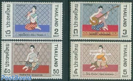 Thailand 1970 Music Instruments 4v, Mint NH, Performance Art - Music - Musical Instruments - Music