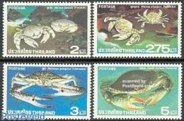 Thailand 1979 Crabs 4v, Mint NH, Nature - Shells & Crustaceans - Crabs And Lobsters - Meereswelt