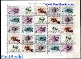 Türkiye 1960 Olympic Games M/s, Mint NH, Nature - Sport - Horses - Football - Olympic Games - Andere & Zonder Classificatie