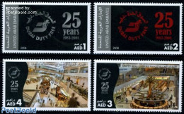 United Arab Emirates 2008 25 Years Duty Free 4v, Mint NH, Various - Street Life - Unclassified