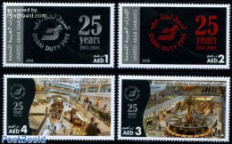 United Arab Emirates 2008 25 Years Duty Free 4v, Mint NH, Various - Street Life - Non Classificati