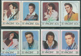 Saint Vincent 1987 Elvis Presley 4x2v [:] Overprints, Mint NH, Performance Art - Elvis Presley - Music - Popular Music - Elvis Presley