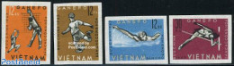 Vietnam 1963 Ganefo Games 4v Imperforated, Mint NH, Sport - Football - Sport (other And Mixed) - Swimming - Volleyball - Natation