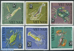 Vietnam 1965 Crabs, Lobsters 6v Imperforated, Mint NH, Nature - Shells & Crustaceans - Crabs And Lobsters - Vie Marine