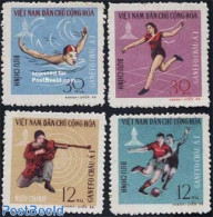 Vietnam 1966 GANEFO Games 4v, Mint NH, Sport - Athletics - Football - Gliding - Shooting Sports - Sport (other And Mix.. - Athlétisme