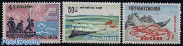 Vietnam, South 1972 Fishing 3v, Mint NH, Nature - Transport - Fish - Fishing - Ships And Boats - Poissons