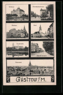 AK Güstrow I. M., Eisenbahnstrasse, Bleicherstrasse, Panorama  - Guestrow