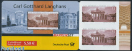 Germany, Federal Republic 2007 Carl Gotthard Langhans Booklet S-a, Mint NH, Stamp Booklets - Ungebraucht