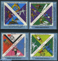 Yemen, Arab Republic 1972 French Olympic Winners 4v, Mint NH, Sport - Cycling - Fencing - Olympic Games - Shooting Spo.. - Cyclisme