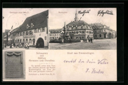 AK Emmendingen, Gasthaus Zum Löwen, Marktplatz, Schauplatz Von Göthes Hermann Und Dorothea  - Emmendingen