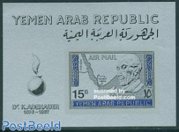 Yemen, Arab Republic 1968 Adenauer S/s, Mint NH, History - Various - Germans - Politicians - Maps - Geographie