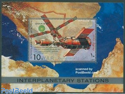 Yemen, Arab Republic 1970 Space S/s, Interplanetary Stations, Mint NH, Transport - Various - Space Exploration - Maps - Geography