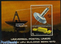 Yemen, Arab Republic 1970 UPU S/s Imperforated, Mint NH, Science - Transport - Telecommunication - U.P.U. - Space Expl.. - Telekom