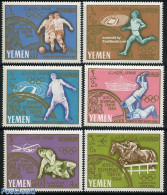 Yemen, Kingdom 1965 Olympic Winners 6v, Mint NH, Nature - Sport - Horses - Athletics - Football - Judo - Olympic Games - Atletiek