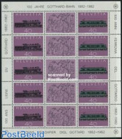 Switzerland 1982 Locomotives M/s, Mint NH, Transport - Railways - Unused Stamps