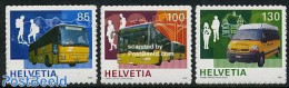 Switzerland 2006 100 Years Postauto 3v S-a, Mint NH, Sport - Transport - Mountains & Mountain Climbing - Automobiles -.. - Unused Stamps