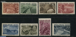 Albania 1953 Reconstruction 8v, Unused (hinged), Health - Nature - Various - Smoking & Tobacco - Water, Dams & Falls -.. - Tobacco