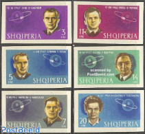 Albania 1963 Cosmonauts 6v Imperforated, Mint NH, Transport - Space Exploration - Albanien