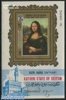 Aden 1967 Seiyun, Mona Lisa S/s Imperforated, Mint NH, Art - Leonardo Da Vinci - Paintings - Other & Unclassified