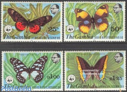 Gambia 1980 WWF, Butterflies 4v, Mint NH, Nature - Butterflies - World Wildlife Fund (WWF) - Gambia (...-1964)