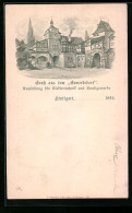 Lithographie Stuttgart, Ausstellung Für Elektrotechnik Und Kunstgewerbe 1896, Gewerbedorf  - Ausstellungen