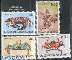 Cocos Islands 1990 Crabs 4v, Mint NH, Nature - Shells & Crustaceans - Crabs And Lobsters - Meereswelt