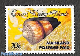 Cocos Islands 1990 Mainland Postage Paid 1v With Diagonal Lines, Mint NH, Nature - Shells & Crustaceans - Maritiem Leven