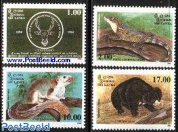 Sri Lanka (Ceylon) 1994 Animal Protection 4v, Mint NH, Nature - Animals (others & Mixed) - Bears - Reptiles - Sri Lanka (Ceylan) (1948-...)