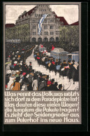 Künstler-AK Zürich, Peterhof Am Paradeplatz, Seidengrieder-Umzug  - Andere & Zonder Classificatie