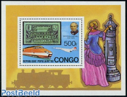 Congo Republic 1979 Sir Rowland Hill S/s, Mint NH, Transport - Sir Rowland Hill - Stamps On Stamps - Concorde - Aircra.. - Rowland Hill