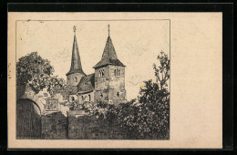 Künstler-AK Otto Ubbelohde: Fulda, Blick Auf Michaelskapelle  - Ubbelohde, Otto