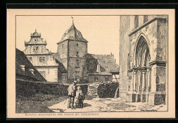 Künstler-AK Otto Ubbelohde: Schlitz, Westportal Der Kirche Mit Vorderburg  - Ubbelohde, Otto
