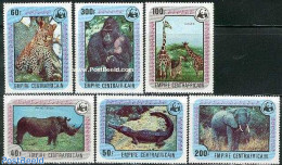 Central Africa 1978 WWF, Animals 6v, Mint NH, Nature - Animals (others & Mixed) - Cat Family - Crocodiles - Elephants .. - Centrafricaine (République)