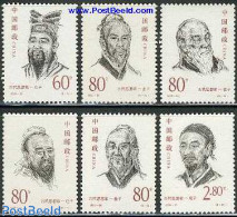 China People’s Republic 2000 Acient Philosophs 6v, Mint NH - Unused Stamps